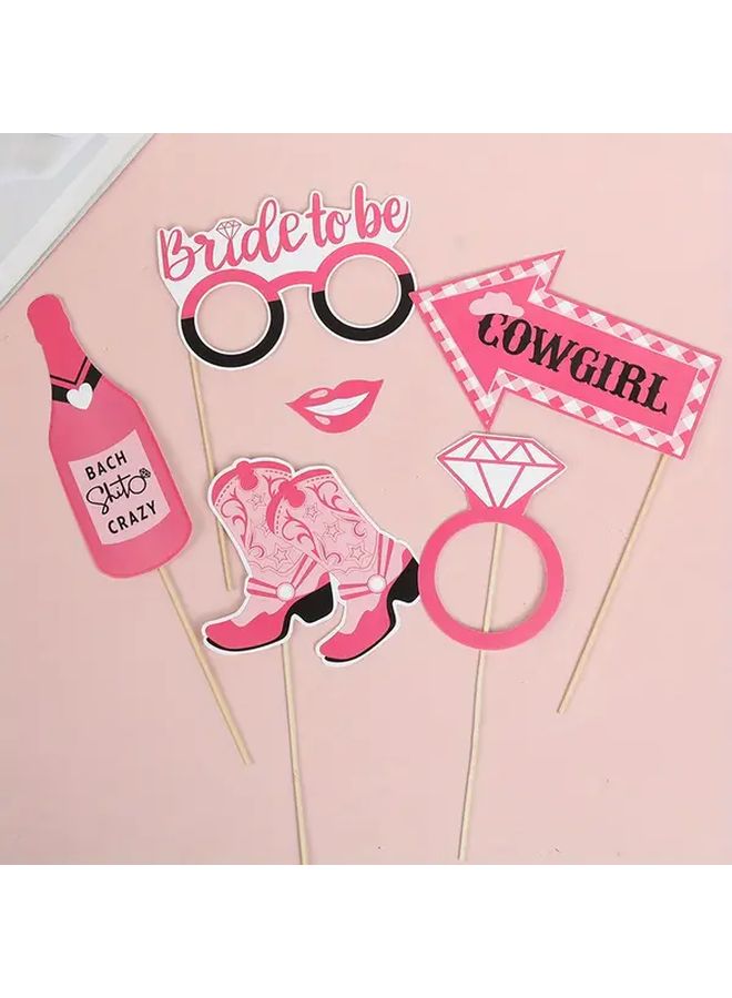 Western Cowgirl Last Rodeo Photo Booth Props Set Pink Bachelorette Wedding Party Decorations - Image 3